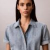 Rochie mini din denim cu curele Rochie mini din denim cu curele