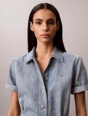 Rochie mini din denim cu curele