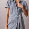 Rochie mini din denim cu curele Rochie mini din denim cu curele