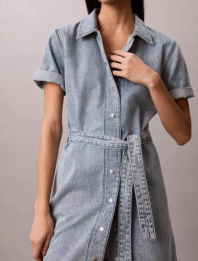 Rochie mini din denim cu curele Rochie mini din denim cu curele