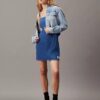 Rochie mini din denim cu decupaje Rochie mini din denim cu decupaje