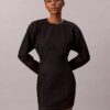 Rochie mini din denim cu mâneci articulate