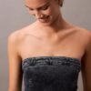Rochie mini din denim fără bretele Rochie mini din denim fără bretele