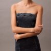 Rochie mini din denim fără bretele Rochie mini din denim fără bretele