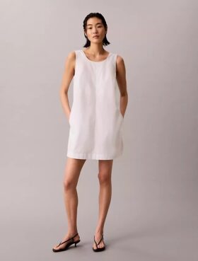 Rochie mini din poplin de bumbac