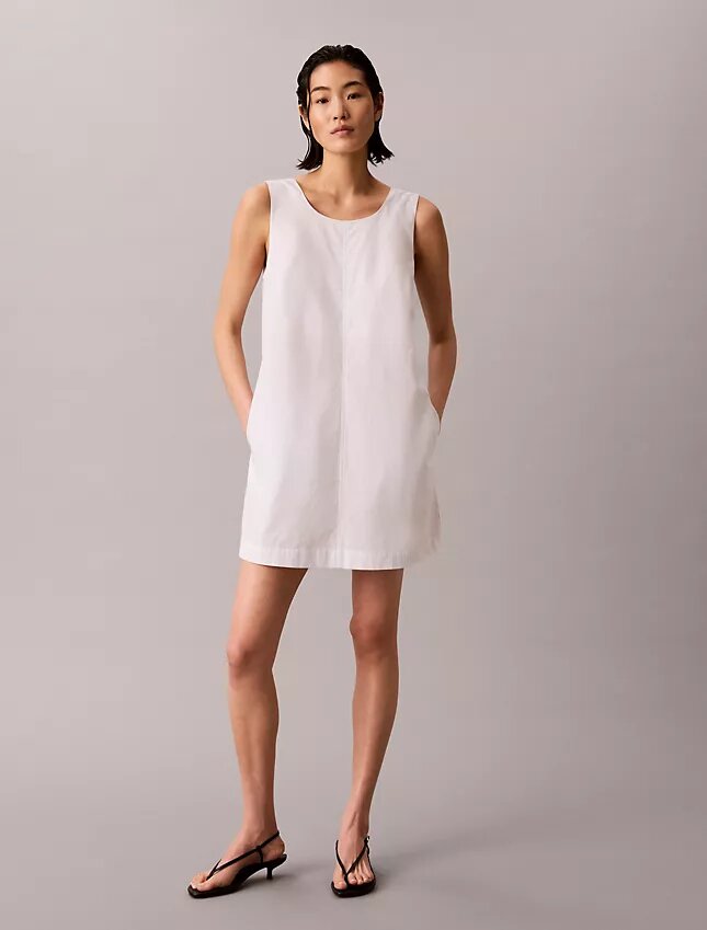 Rochie mini din poplin de bumbac Rochie mini din poplin de bumbac