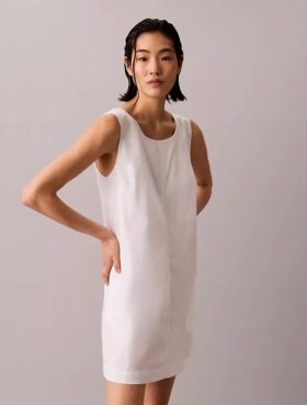 Rochie mini din poplin de bumbac