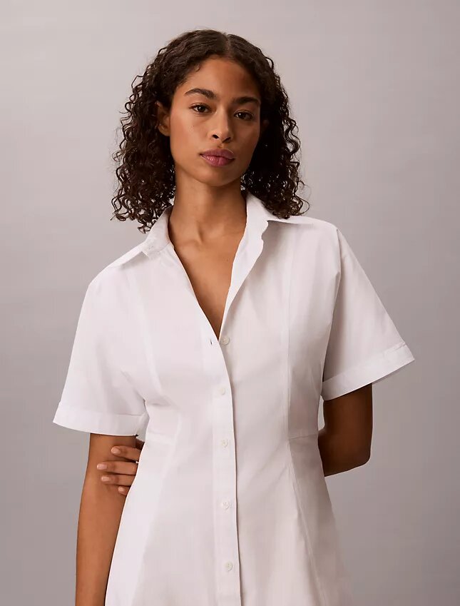 Rochie mini din poplin de bumbac Rochie mini din poplin de bumbac