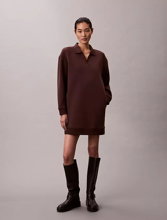 Rochie mini din tricou polo, cu croială lejeră Rochie mini din tricou polo, cu croială lejeră