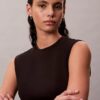 Rochie mini fără mâneci, cu țesătură netedă