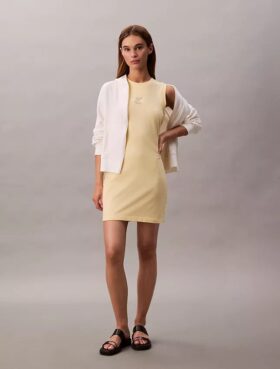 Rochie mini fără mâneci cu imprimeu logo