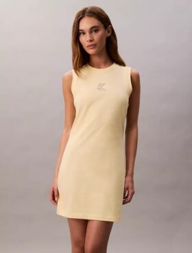 Rochie mini fără mâneci cu imprimeu logo