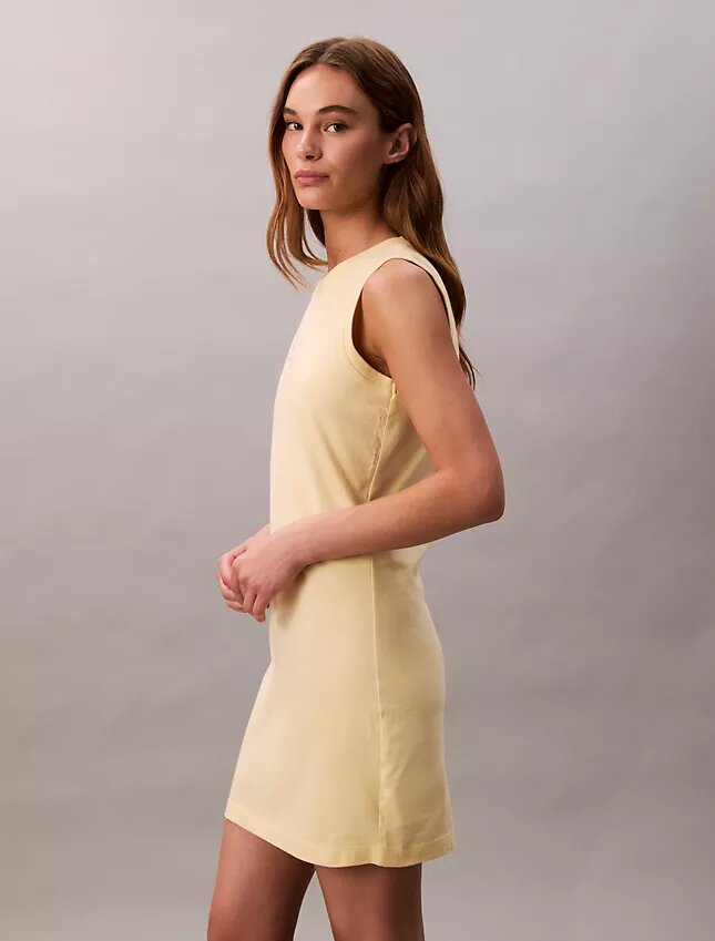 Rochie mini fără mâneci cu imprimeu logo Rochie mini fără mâneci cu imprimeu logo