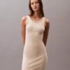 Rochie mini fără mâneci din bumbac cu logo grafic Rochie mini fără mâneci din bumbac cu logo grafic