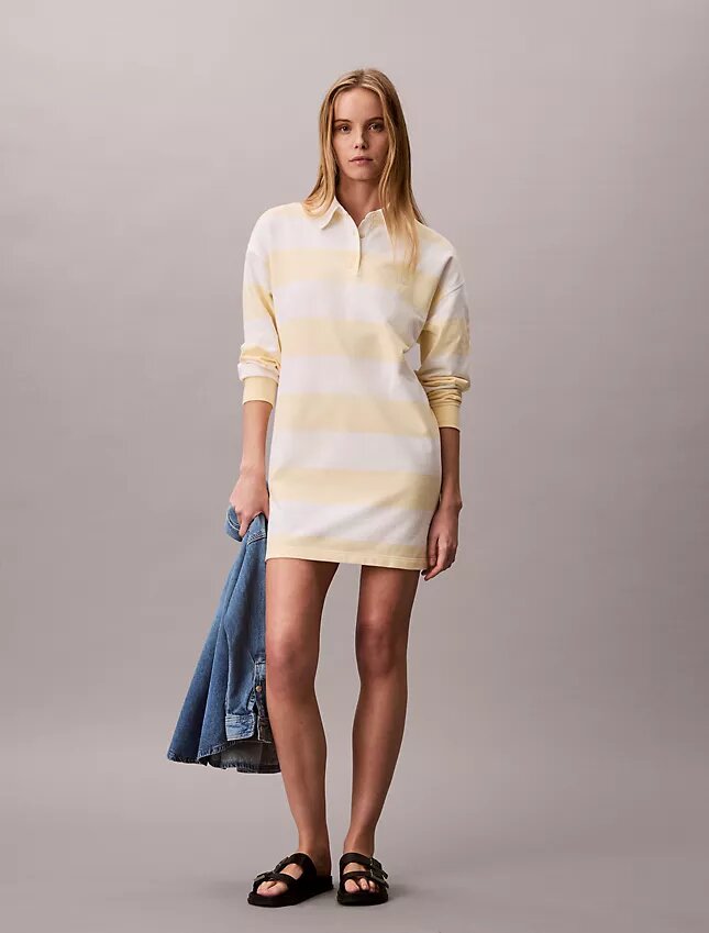 Rochie mini polo cu dungi Varsity Rochie mini polo cu dungi Varsity