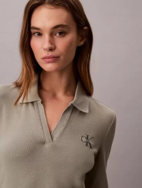 Rochie mini polo cu nervuri Monologo