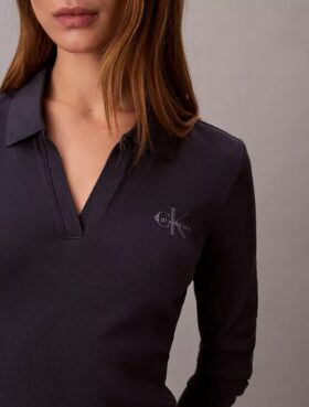 Rochie mini polo cu nervuri Monologo