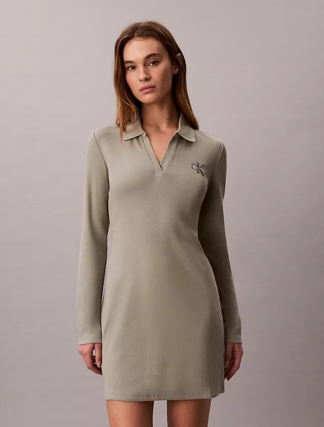 Rochie mini polo cu nervuri Monologo Rochie mini polo cu nervuri Monologo