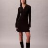 Rochie mini polo din bumbac cu guler în V