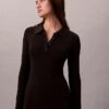 Rochie mini polo din bumbac cu guler în V