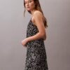 Rochie mini slip din satin imprimat Rochie mini slip din satin imprimat
