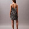 Rochie mini slip din satin imprimat Rochie mini slip din satin imprimat
