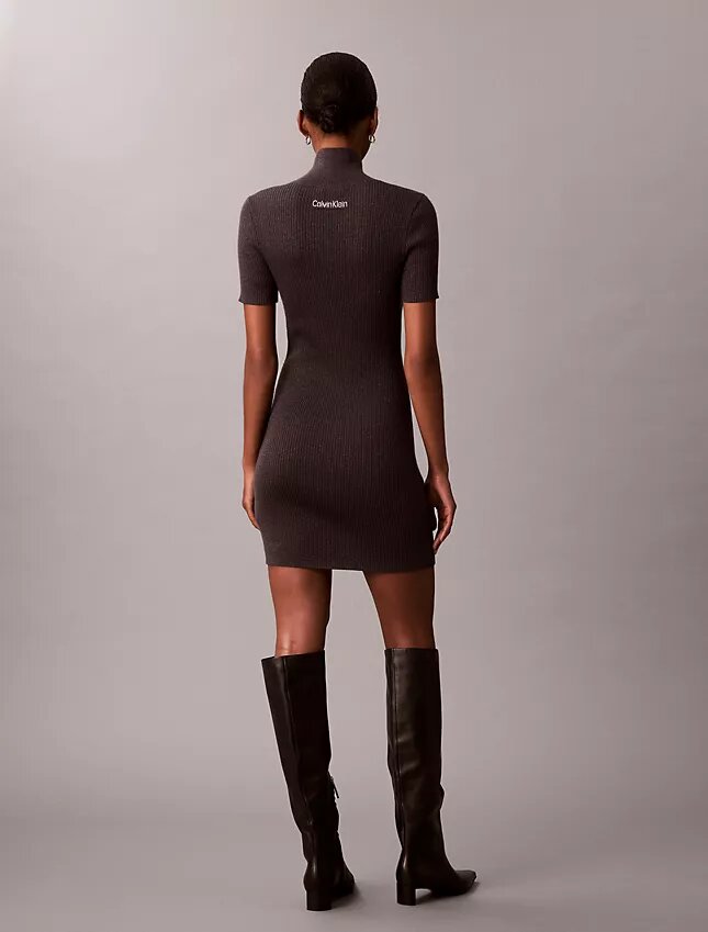 Rochie pulover din lână merino cu lurex Rochie pulover din lână merino cu lurex