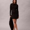 Rochie-pulover mini din amestec de lână merino și lurex Rochie-pulover mini din amestec de lână merino și lurex
