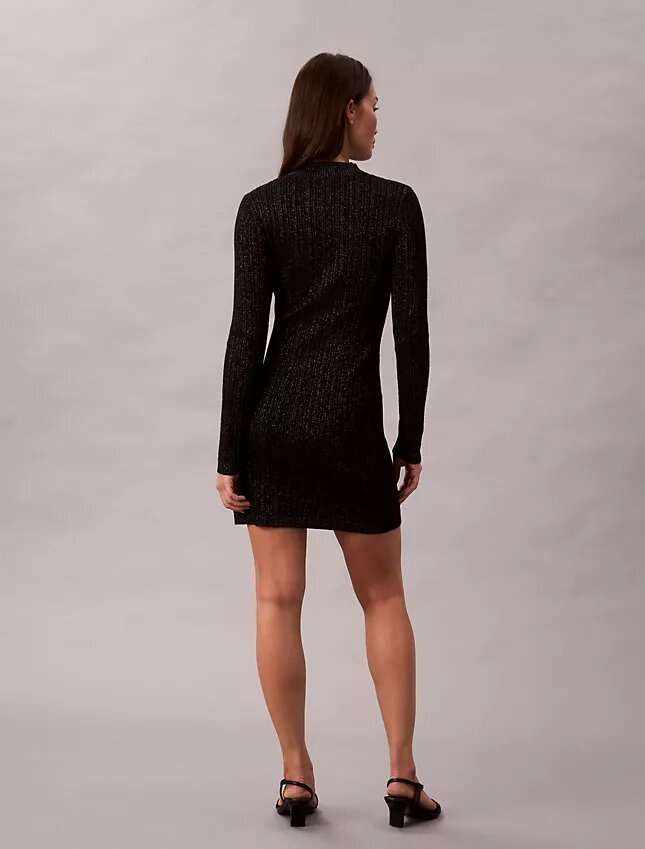 Rochie-pulover mini din amestec de lână merino și lurex Rochie-pulover mini din amestec de lână merino și lurex
