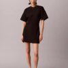 Rochie tip tricou cu logo și nervuri interlock Rochie tip tricou cu logo și nervuri interlock