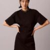 Rochie tip tricou cu logo și nervuri interlock Rochie tip tricou cu logo și nervuri interlock