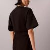 Rochie tip tricou cu logo și nervuri interlock Rochie tip tricou cu logo și nervuri interlock