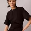 Rochie tip tricou cu logo și nervuri interlock Rochie tip tricou cu logo și nervuri interlock