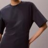 Rochie tip tricou cu logo și nervuri interlock Rochie tip tricou cu logo și nervuri interlock