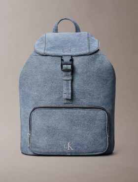 Rucsac mini cu clapă din Denim cu logo