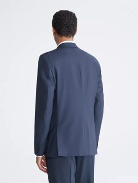 Sacou slim fit bleumarin