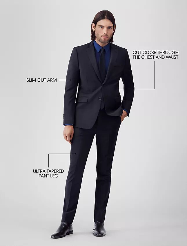 Sacou slim fit bleumarin Sacou slim fit bleumarin