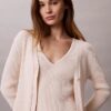 Set cardigan și maiou din bumbac cu nervuri Set cardigan și maiou din bumbac cu nervuri