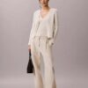 Set cardigan și maiou din bumbac cu nervuri Set cardigan și maiou din bumbac cu nervuri