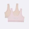 Set de 2 Bralette cu bandă cu logo pentru fete Set de 2 Bralette cu bandă cu logo pentru fete
