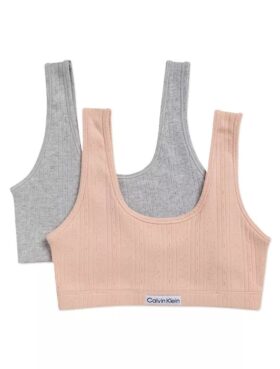 Set de 2 Bralette cu logo și nervuri