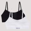 Set de 2 Bralette scurte cu logo și textură în nervuri Set de 2 Bralette scurte cu logo și textură în nervuri