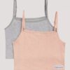 Set de 2 camisole cu logo și textură nervurată