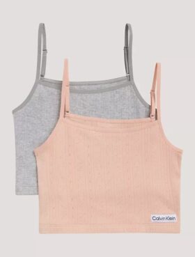 Set de 2 camisole cu logo și textură nervurată