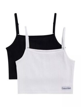 Set de 2 camisole cu logo și textură nervurată