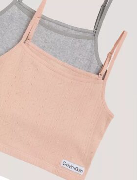 Set de 2 camisole cu logo și textură nervurată