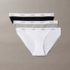 Set de 3 bikini cu șnur din bumbac elastic cu nervuri Set de 3 bikini cu șnur din bumbac elastic cu nervuri
