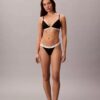 Set de 3 bikini cu șnur din bumbac elastic cu nervuri Set de 3 bikini cu șnur din bumbac elastic cu nervuri