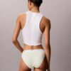 Set de 3 bikini cu șnur din bumbac elastic cu nervuri Set de 3 bikini cu șnur din bumbac elastic cu nervuri