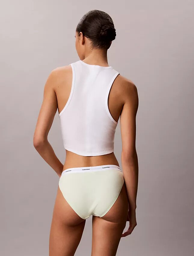 Set de 3 bikini cu șnur din bumbac elastic cu nervuri Set de 3 bikini cu șnur din bumbac elastic cu nervuri